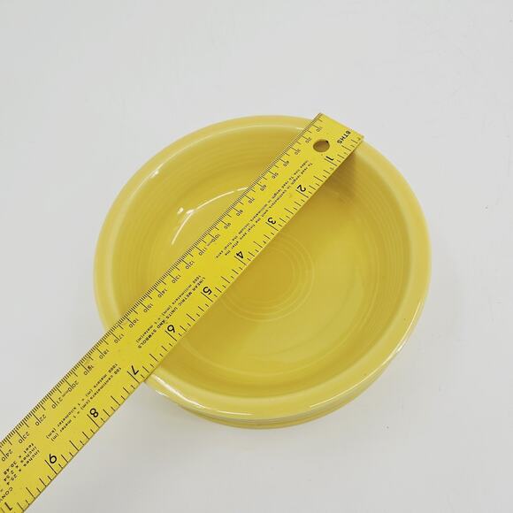 3 HLC Fiesta Yellow Medium Bistro Bowls Ceramic Homer Laughlin Kitchenware 6-7/8 - Picture 5 of 9